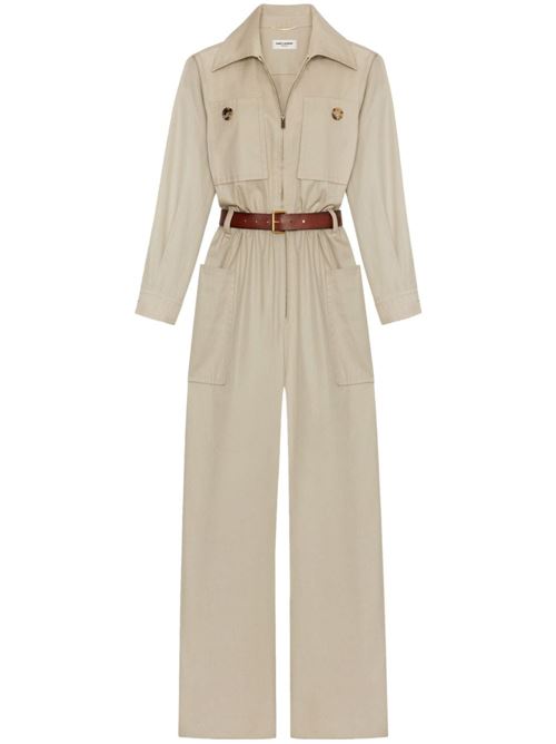 Twill jumpsuit with belt SAINT LAURENT | 785813Y9I229610